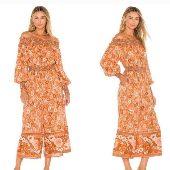 Spell and the Gypsy Collective Anne Jumpsuit Peach Size Medium Organic Cotton - Picture 1 of 10